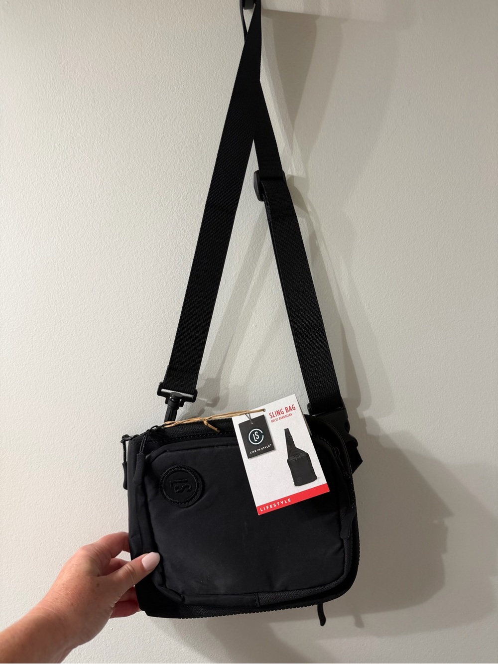 Black Unisex Sling Bag - Compact Crossbody Travel Pouch (ALDI)